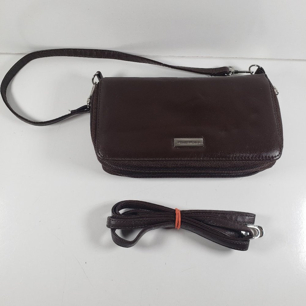 VTG Pelle Studio Wilsons Leather Brown Leather Wristlet Short & Crossbody Straps